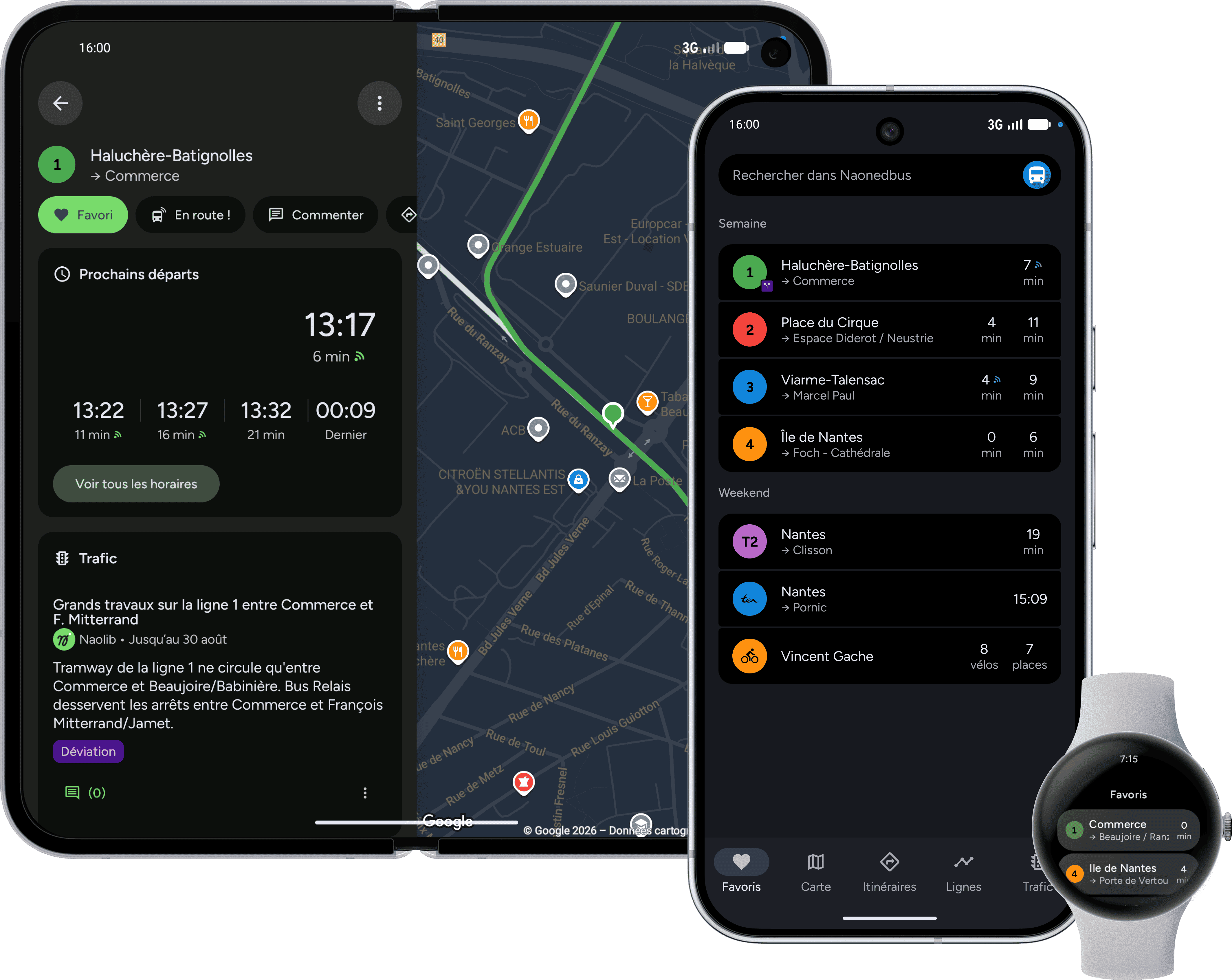Application Naonedbus — horaires bus, tramway et Tram-Train à Nantes