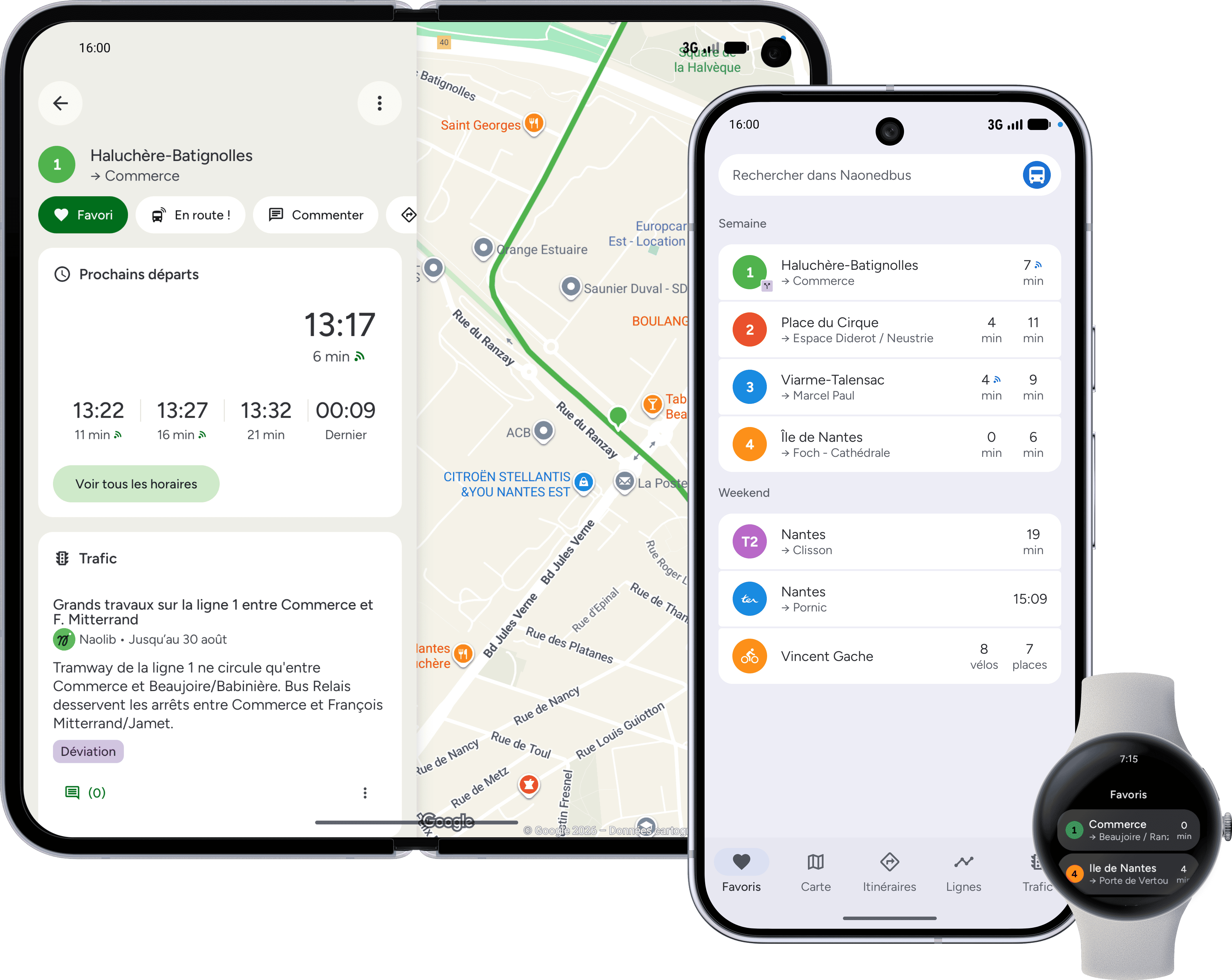 Application Naonedbus — horaires bus, tramway et Tram-Train à Nantes