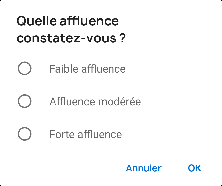 Indiquer l’affluence
