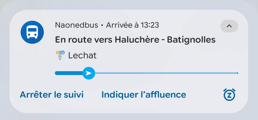 La notification de suivi