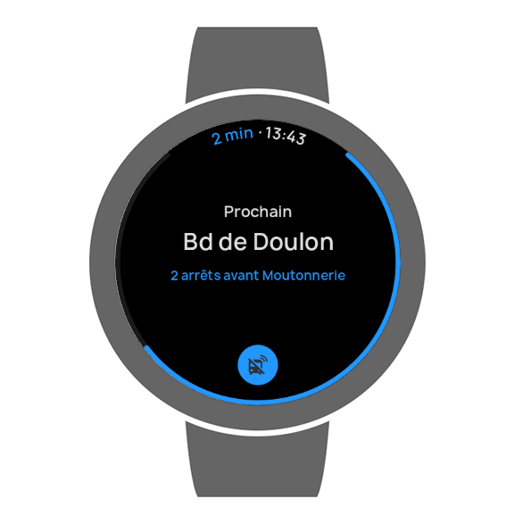 Le trajet sur Wear OS